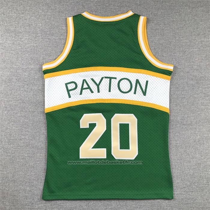 Maillot Enfant Seattle Supersonics Gary Payton #20 Historic Retro Vert